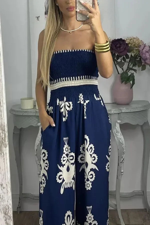 Summer Women Jumpsuit Tube Tops Wide-leg Pants Sexy Elegant Jumpsuits Female Trendy Fashion Casual Clothes Ladies Suit 250530