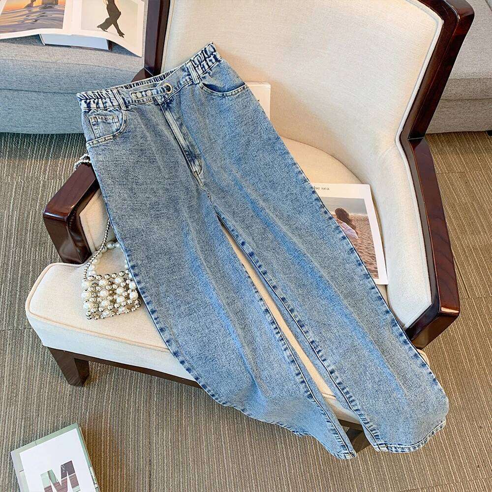 Coats Designer Women Plus Size Women's Spring Autumn Casual Jeans Black Blue Classic Trouser Washed Denim Fabric Loose And Comfortable Commute De
