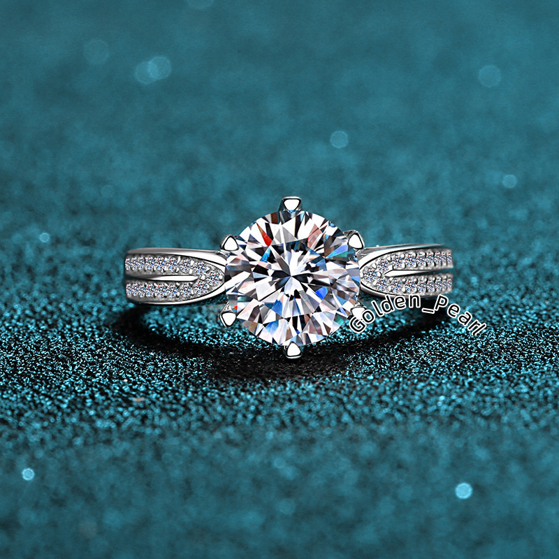 New Trend 925 Sterling Silver 1.13ct VVS Moissanite Ring for Women Main Stone 6.5mm Moissanite Wedding Ring