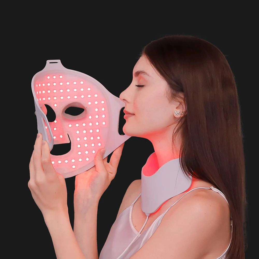 Silicone LED Facial Mask 7 Colors Pon Beauty Face Neck Care Mask Skin Skin Rejuvenation mascara faciales led 250527