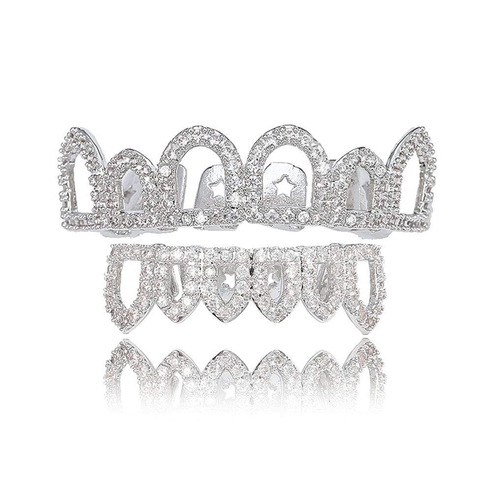 Hip hop gold teeth set a gift for Halloween moissanite