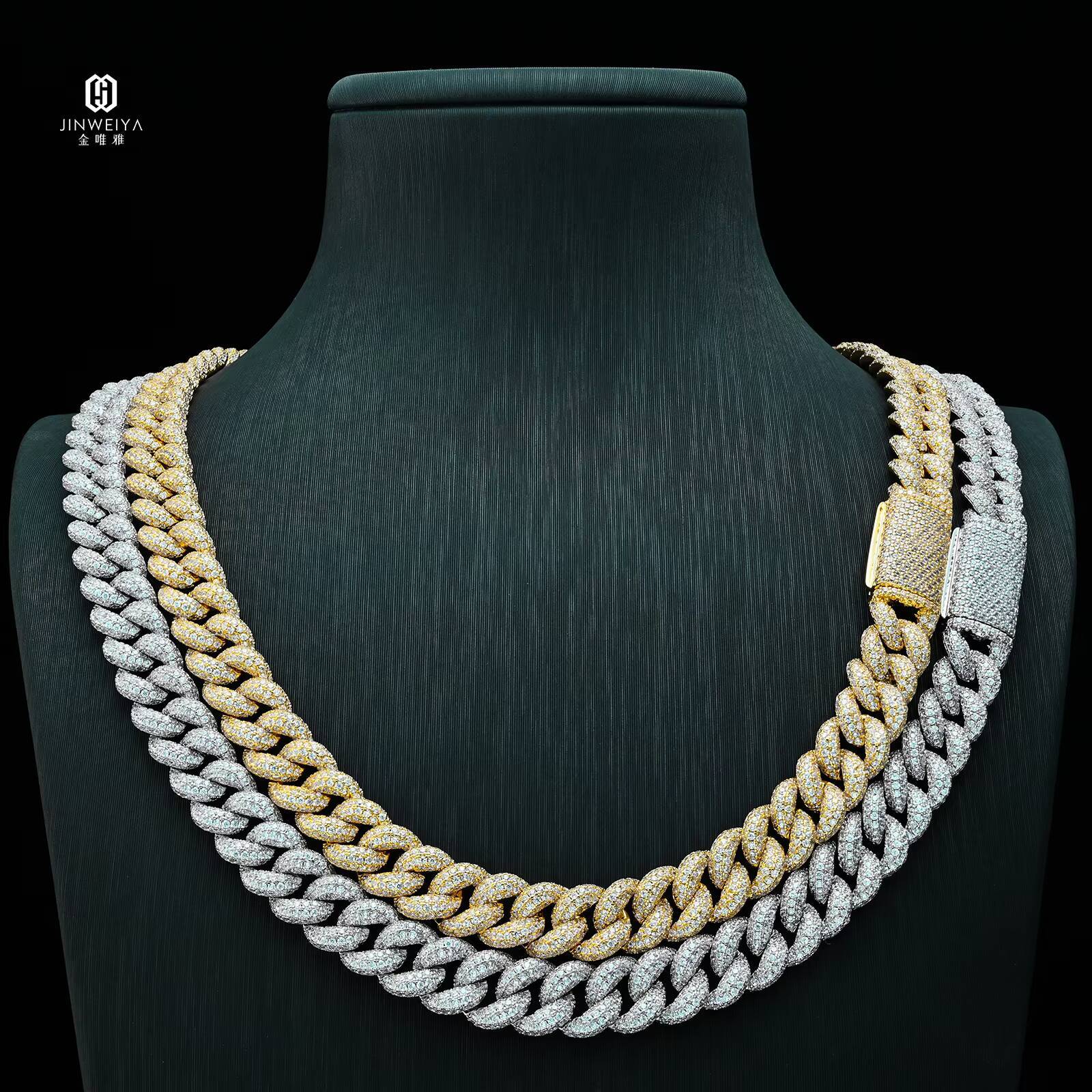 Hip hop Sier Silica Necklace 10mm Wide 16 18 20 22 24 Inch Long Rap Singer Style Cuban Chain