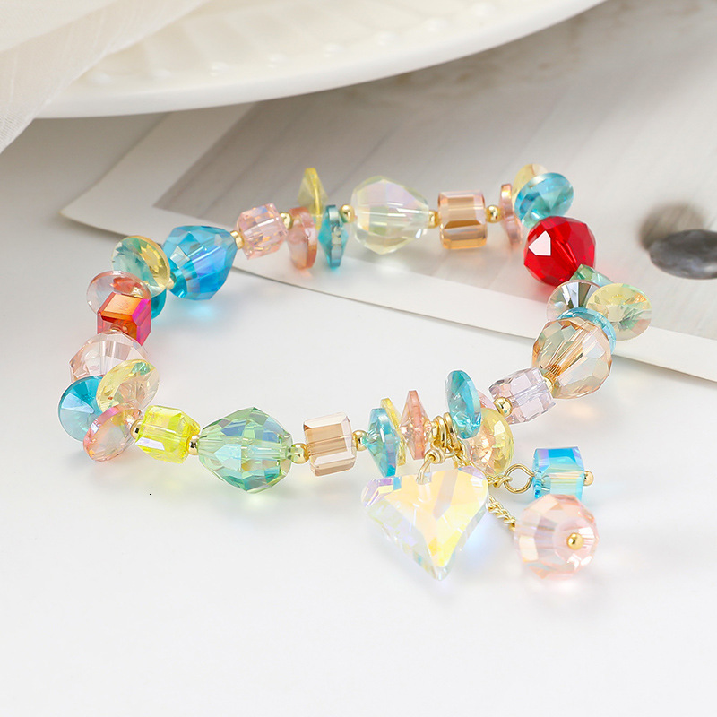 Colorful Small Fresh Crystal Bracelet, Female Forest Fairy Love Pendant, Hand String