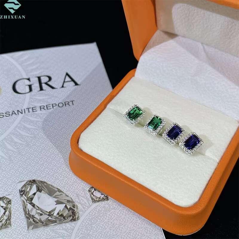 Womens High Quality 925 Silver VVS Moissanite Stud Earrings Fashionable Jewelry Design
