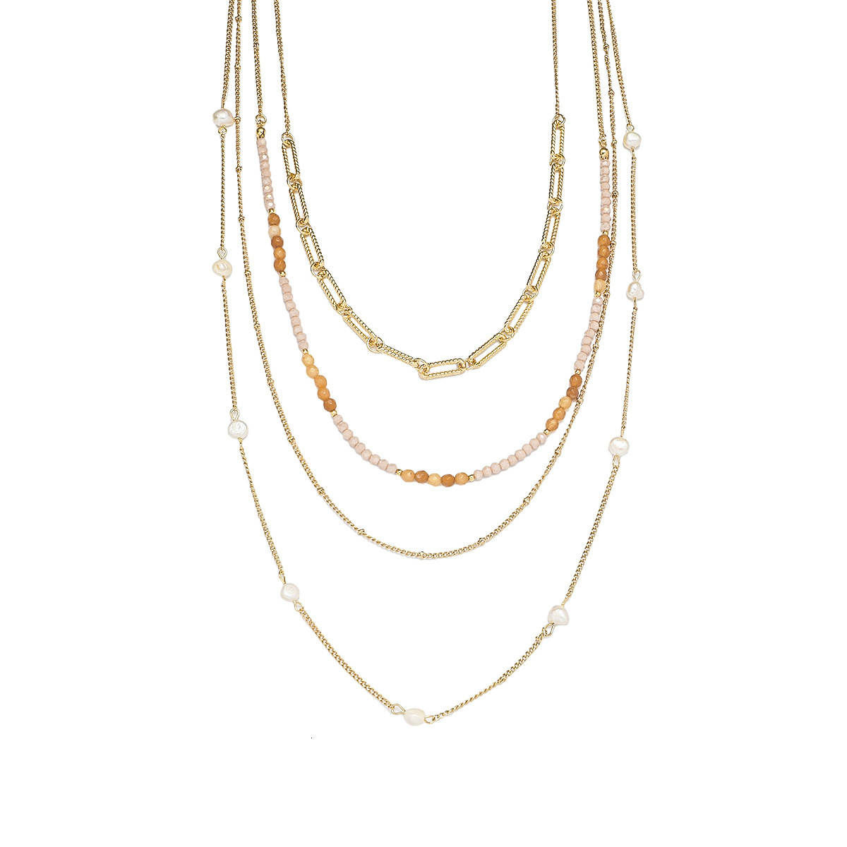 fashionable and simple necklace chain stacking style