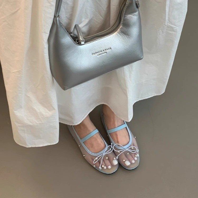 Designer Heels and Ballet Flats Elegant Princess Shoes with Butterfly Knot Fashionable Net Design Soft Sole and Sparkling Rhinestones Perfect for Any 