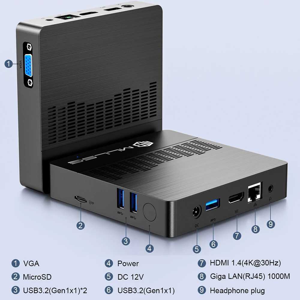 2025 MLLSE Mini PC M2 Air Intel Gemini Lake N4000 Windows 11 6GB RAM 128GB ROM Dual-Band WiFi Bluetooth USB Mini Computer X2506021