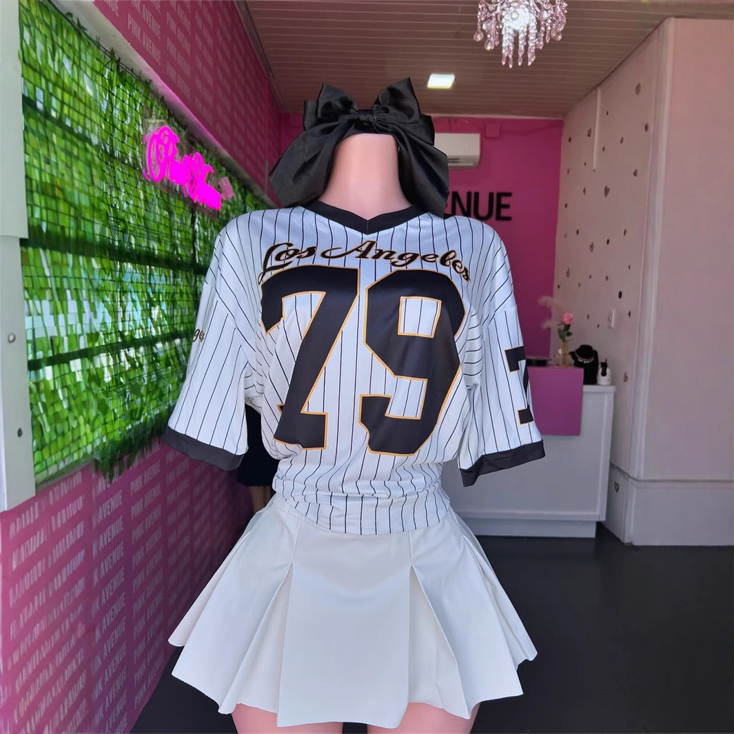 Designer T Shirt New Style Cross Border Casual Fashion Loose Street Print Trendy V Neck Short Sleeve Top Sports Style Striped T Shirt Essentials Summe