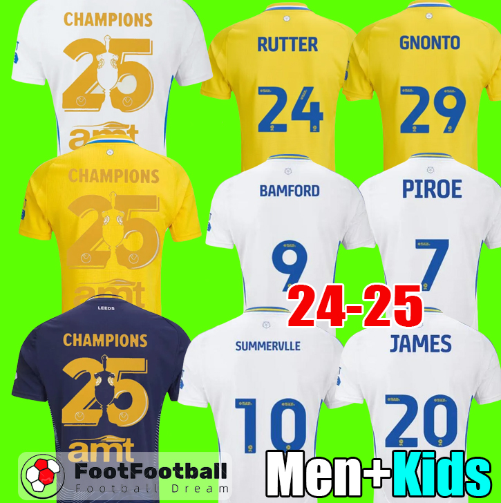 24 25 26 BAMFORD Piroe LeedS Soccer Jerseys Home Away third 2024 2025 2026 Football Shirt Men Kids kits