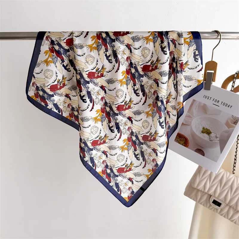 2025 Luxury Brand Plaid Print Square Silk Scarf for Women Hijab Hair Bands 70cm Neckerchief Female Satin Shawl Ribbon Headband W250602