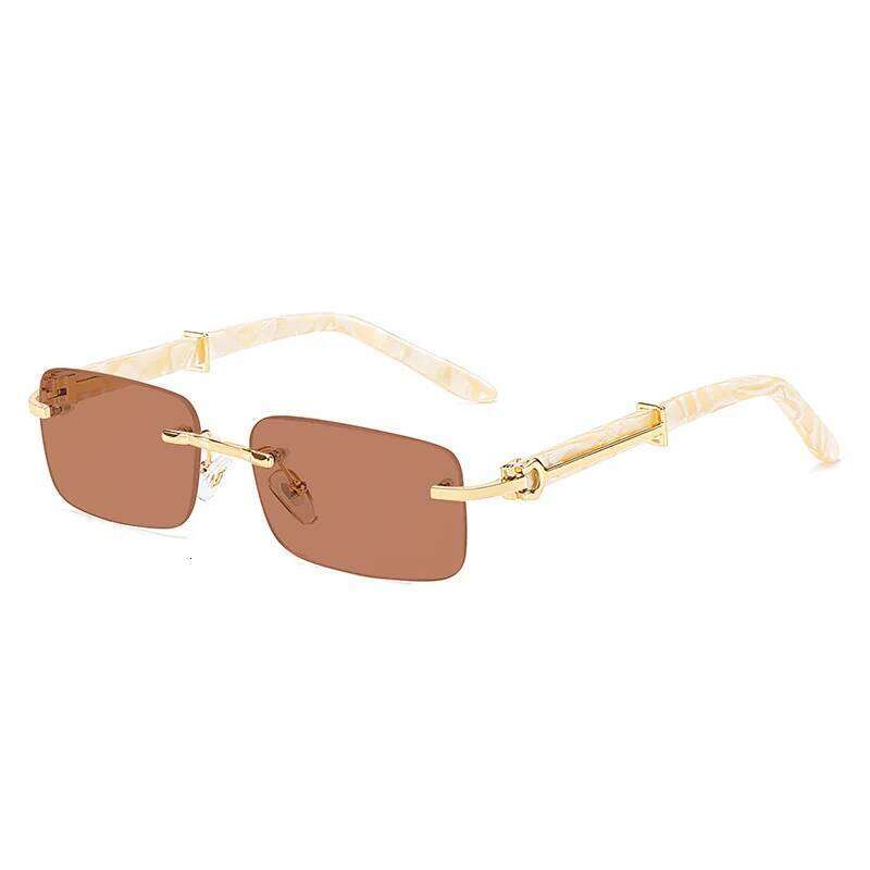 Square Rimless Pink Blue Green Sun Glasses For 2022 Designer Rectangle Hip Hop Cool Men Fashion Sunglasses designer bag