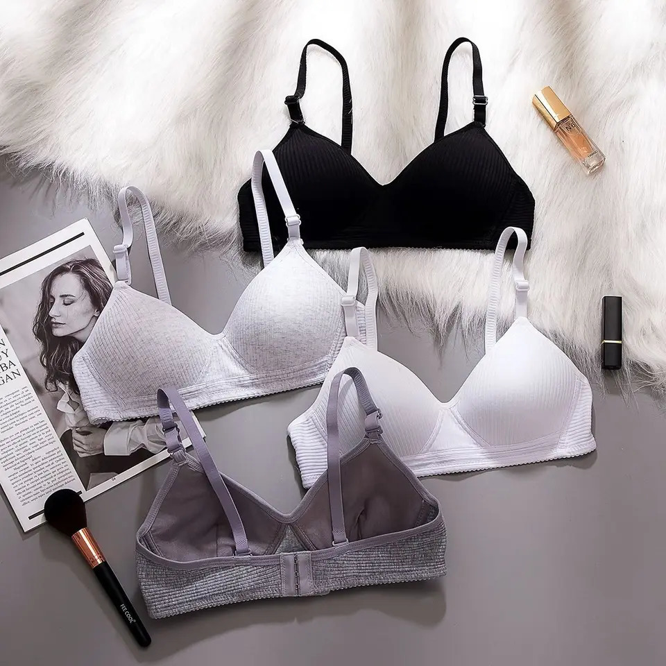 Pure cotton girl underwear high school students underwear female students thin style gathering bra small breasts junior high sch 250530
