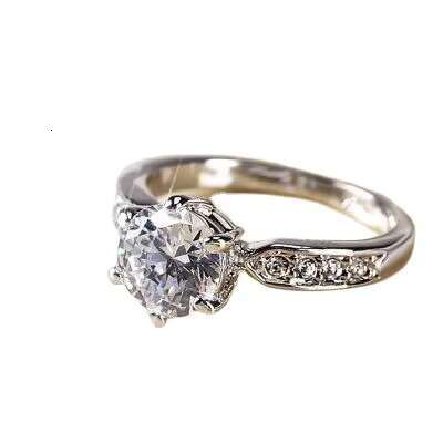 Simulation Moissanite Ring Couple Rings Wedding Proposal Six Claw Diamond Ring