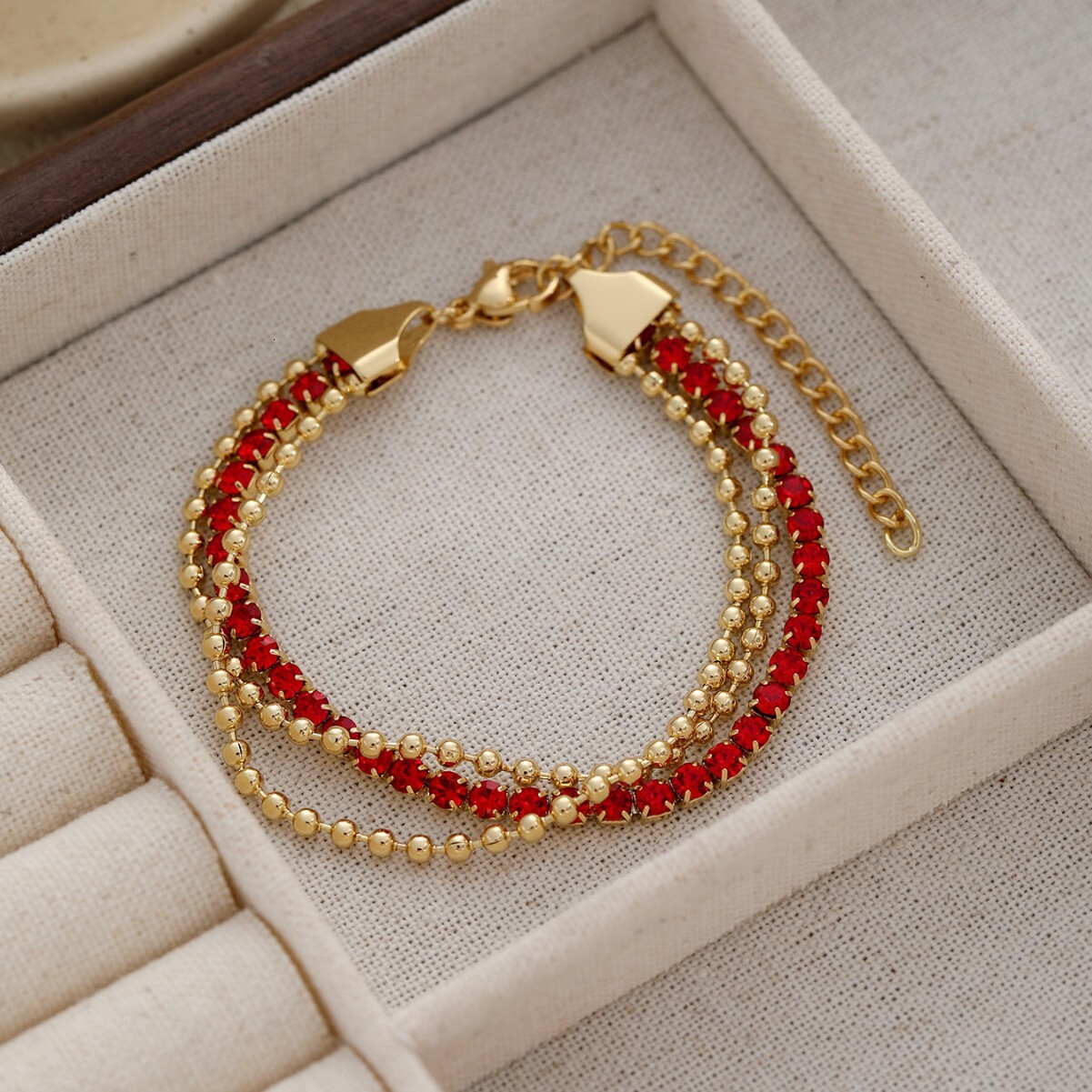 Bohemian Style Unique Small Multi-layer Gold Beads Colorful Vacuum Plated Titanium Steel Bracelet Accessories