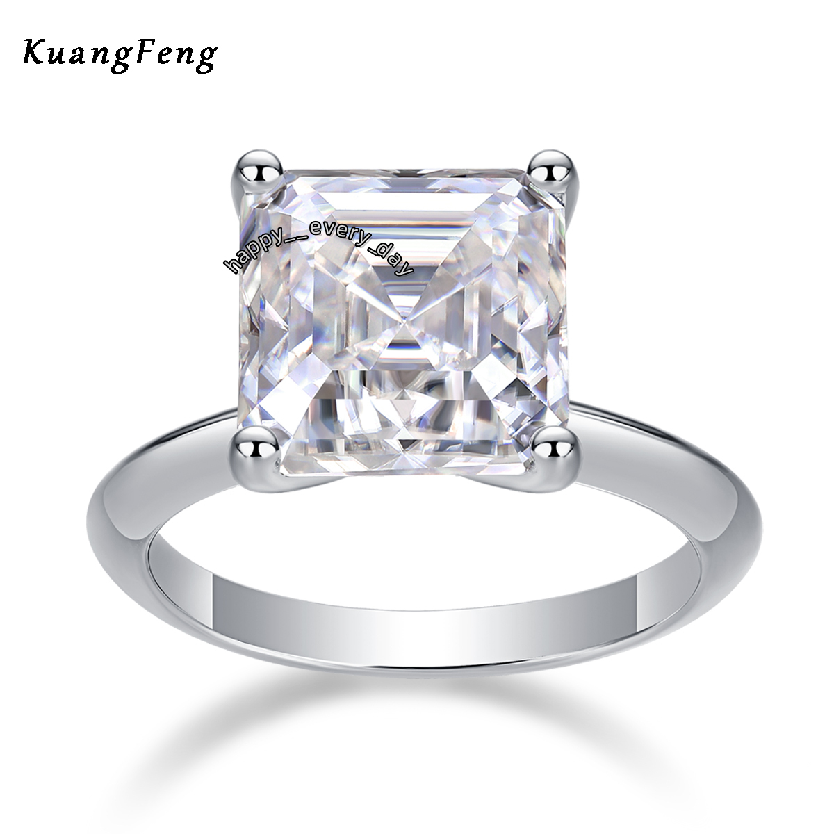 12976 Classics Design Moissanite Ring Womens 925 Sterling Silver Wedding Jewelry Party Gift Elegant Stone 925 Sterling Silver