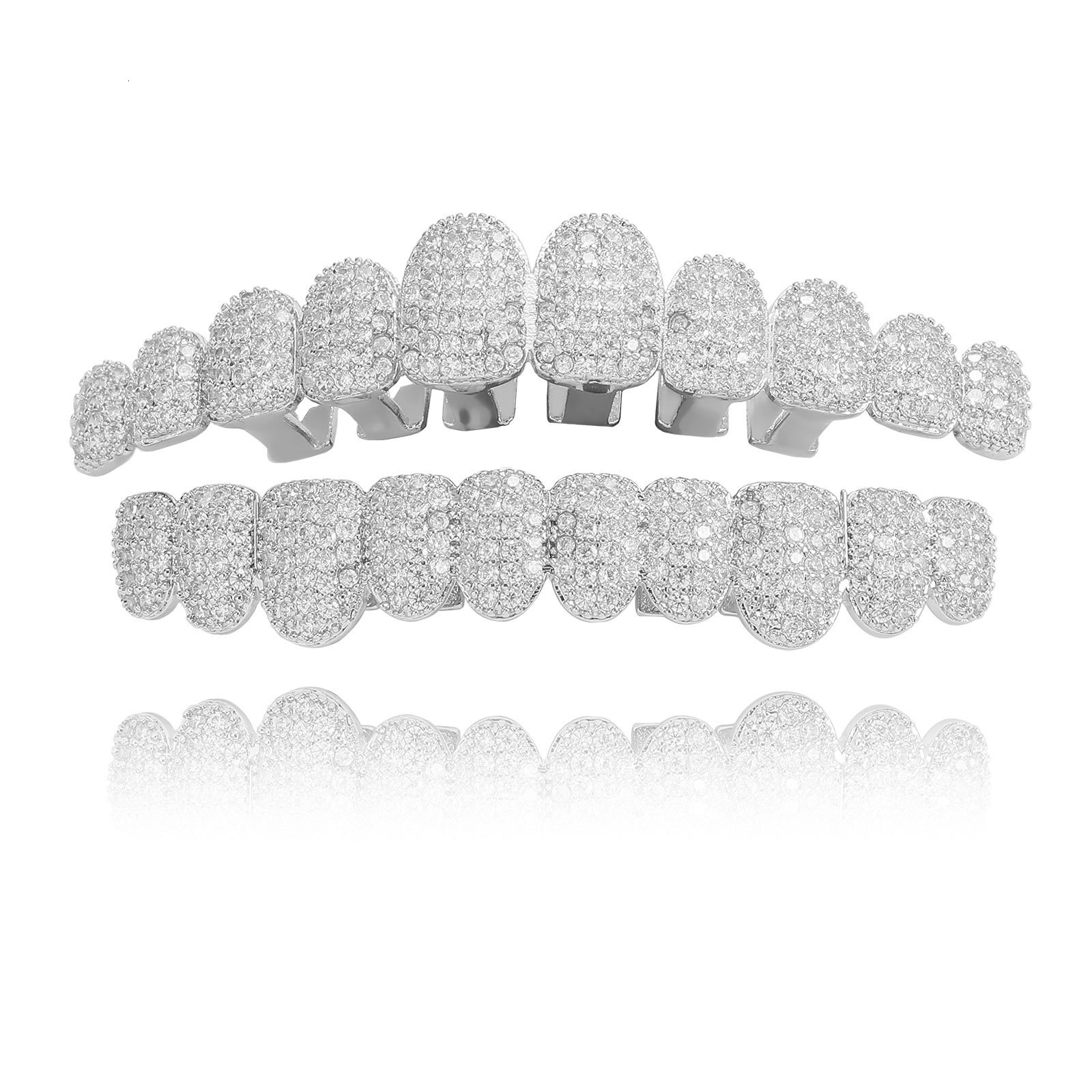 10 Teeth Full Diamond Irregular Gold Teeth Set HIPHOP Men Super Flash Hip-Hop Teeth Accessories Halloween moissanite