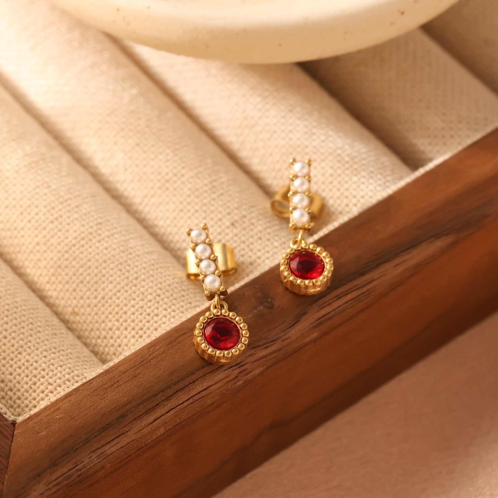 Titanium Steel Design Water Drop for Women Versatile Zircon Studs Light Elegant Earrings