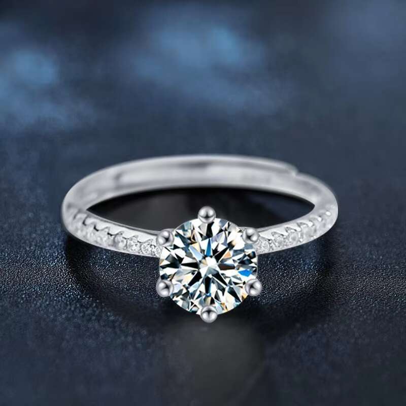 Classic Design 1ct VVS Moissanite 925 Sterling Silver Engagement Wedding Ring for Women Fine Jewelry Iced out