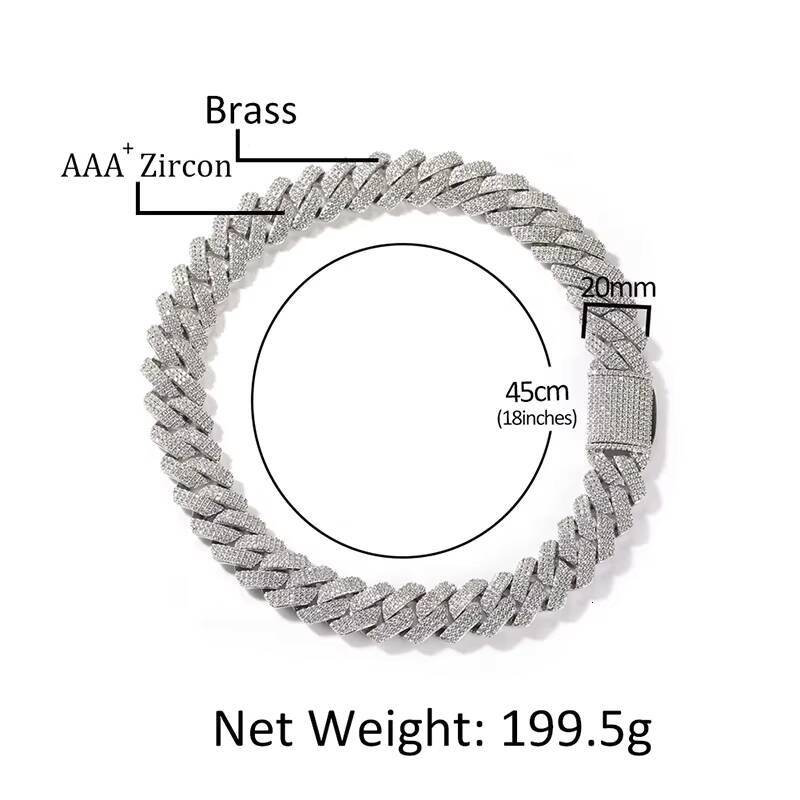 20mm Miami Cuban Name Hip Hop Jewelry Chain Men's Necklace