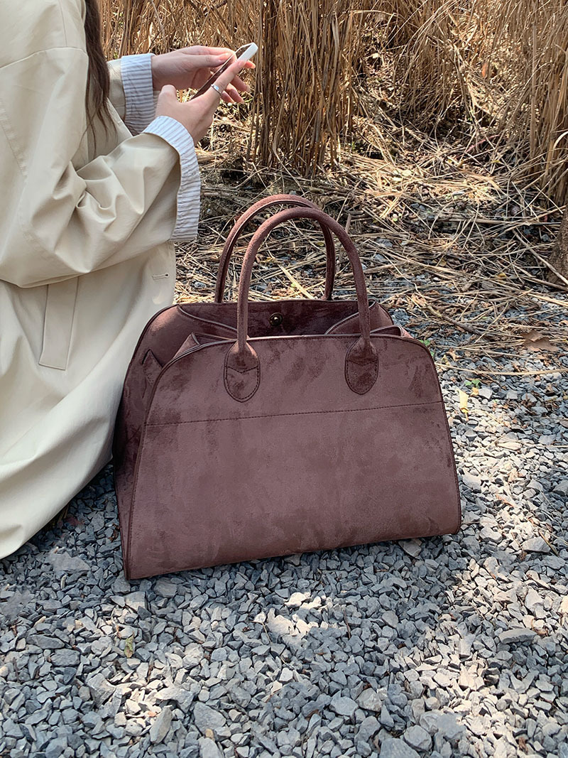 designer 2025 New Autumn Winter Retro Faux Suede Tote Bag for Women Large Capacity Shoulder Commuter Handbag Shopping Bag