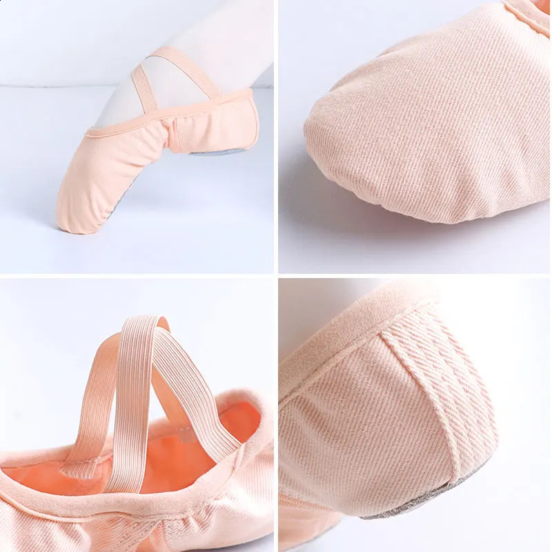Professional Ballet Shoes Soft Three Split Sole Women Girls Ballerina Dance Shoes Stretch Fabric Mesh Splice Ballet Slippers 250528