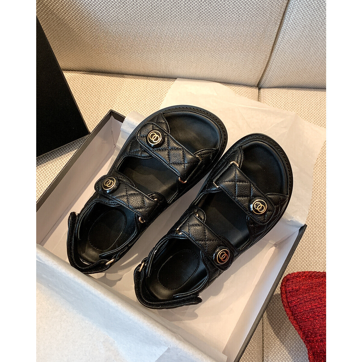 Women Sandals 2025 New Fairy Style Fashion Designer Velcro Summer Free Shipping New Multi Functional Flat Designer Sandals Shoes Outdoor Casual Slippe