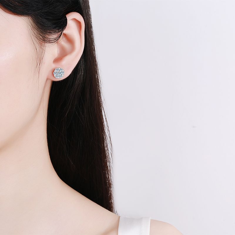 925 Sterling Silver Snowflake Moissanite Earrings, 48ct & 160ct Moissanite Stones, Elegant and Timeless Design for Women, Perfect for All Occasions