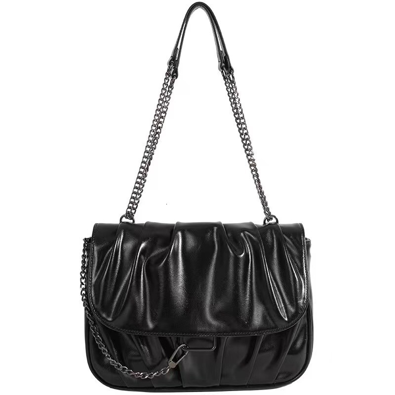 designer 2025 Niche New Fashion Casual French Style Bag Pleated Messenger Bag Shoulder Crossbody Bag Underarm Bag