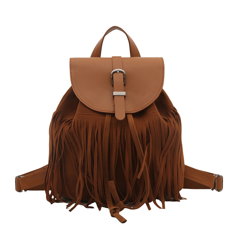 Free Shipping Designer Bag Simple Tassel Women 2025 New Model Students Commuting For Class Western Style Trendy Backpack