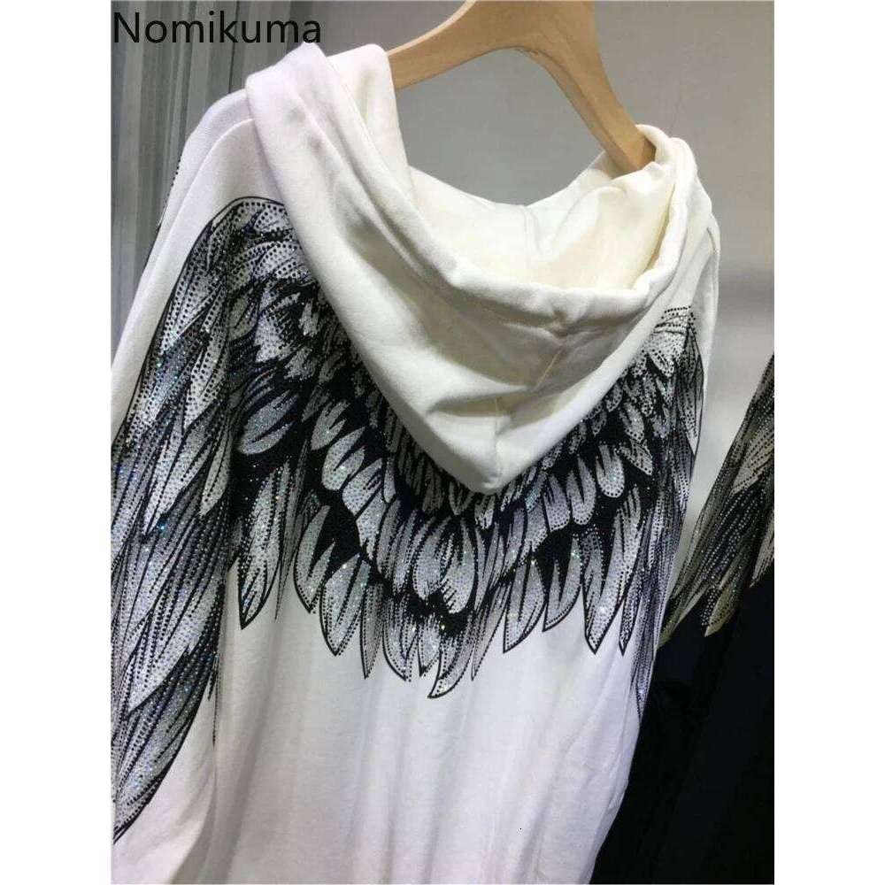 Streetwear Hoodie Women Clothing Haruku Heavy Dia Wings Hooded Sweatshirts Casual Fashion Hoodies Y2k Tops 2025 Ropa Mujer