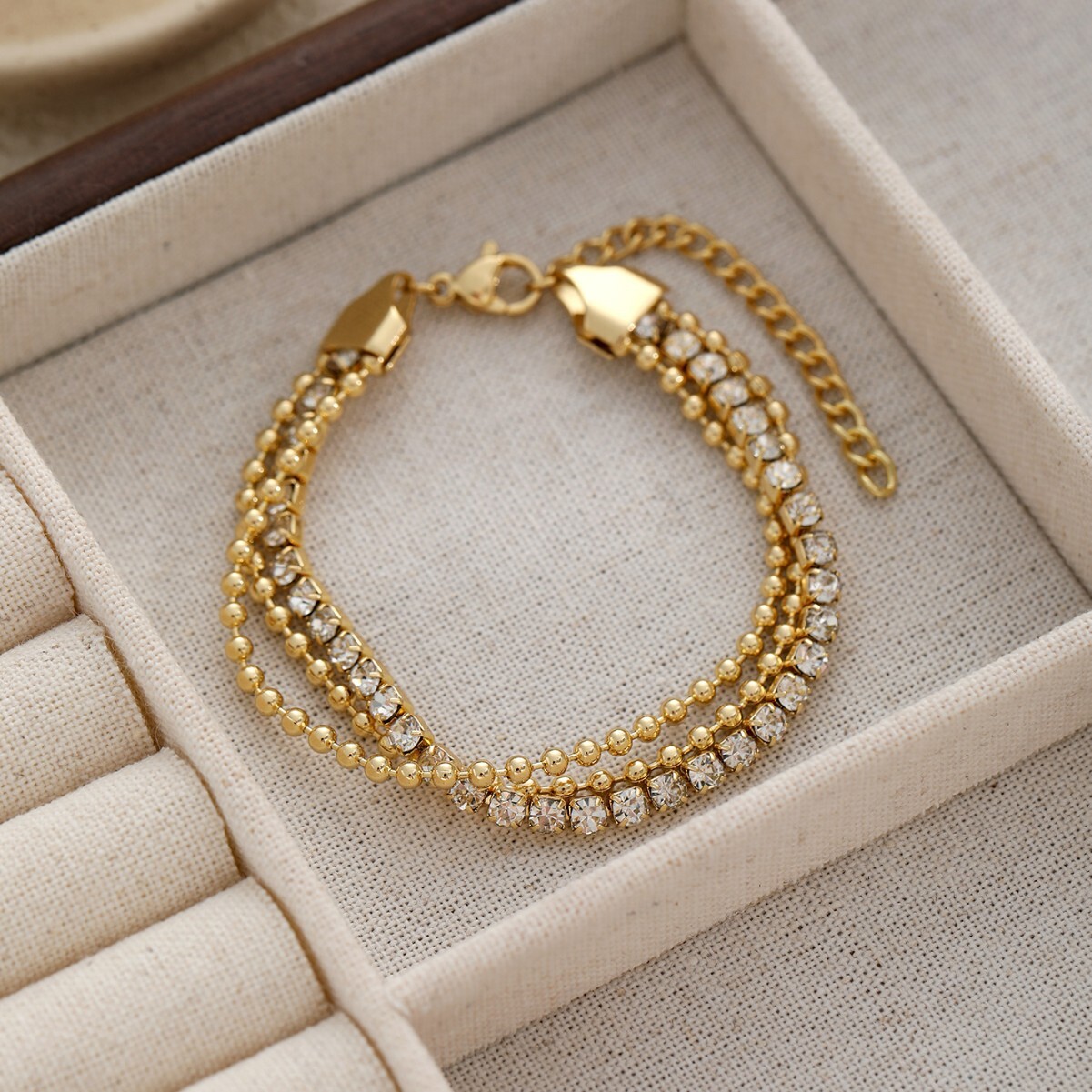 Bohemian Style Unique Small Multi-layer Gold Beads Colorful Vacuum Plated Titanium Steel Bracelet Accessories