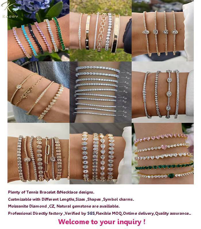 Iced Pure Sier Pyroxene Fashion Unisex Brass Tennis Bracelet
