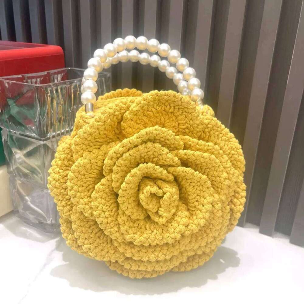 handmade Crochet flower shape Evening clutch Bag Purses and handbag Designer banquet Women's bag