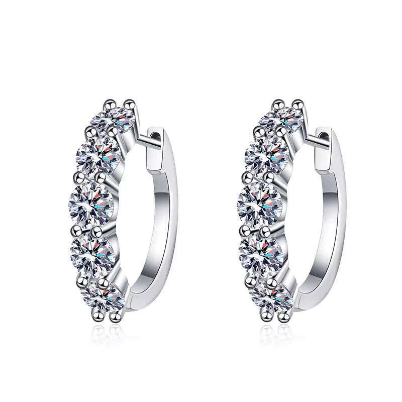 High End Elegant S925 Sterling Silver D Color Moissanite Diamond Earrings for Women Bridal Jewelry