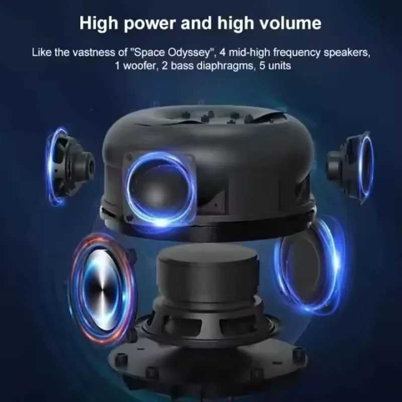 LP90 wireless portable subwoofer TWS stereo wireless desktop computer speaker 7D surround sound quality with breathing light T250602