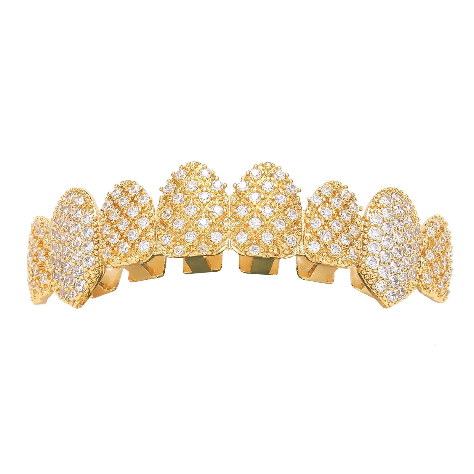 Hip Hop Braces Eight Pointed Teeth Micro Paved Moissanite Halloween Decoration Braces 18K Gold Personalized Creative Accessories moissanite