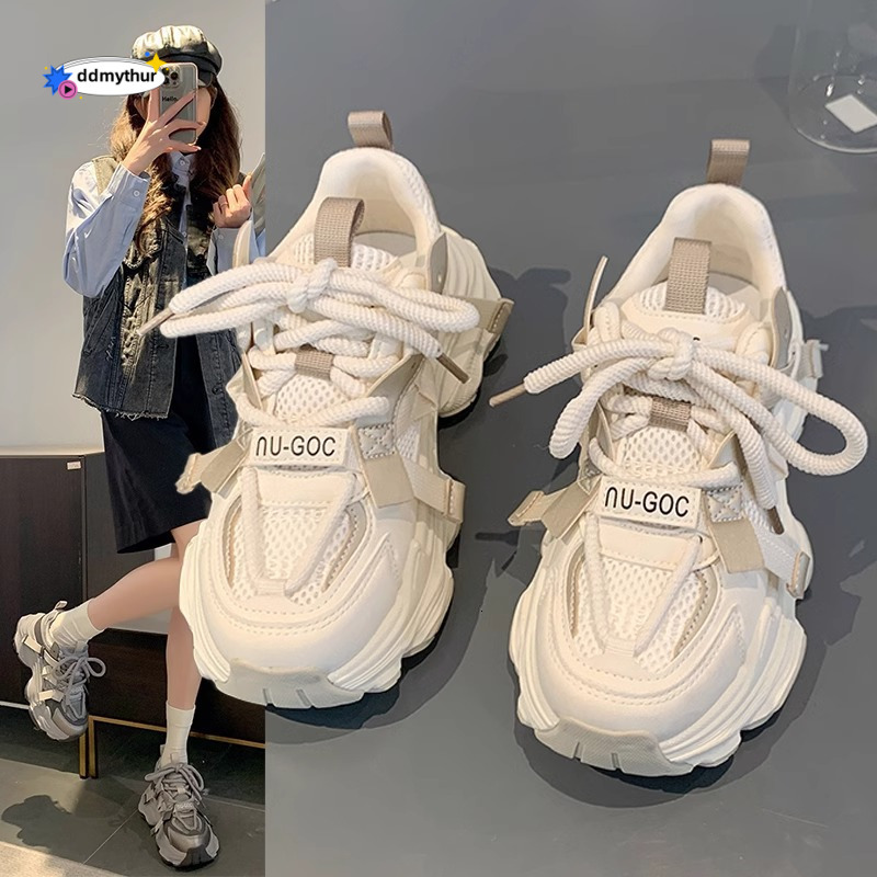 Mesh Dad for Women, Thick Sole Platform, 2025 Spring New Versatile Small Height Increasing Casual Women's Shoes ddmythur