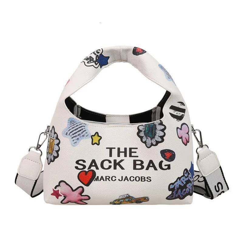 2025 New Large Capacity Bucket & Basket Bag - Portable, Shoulder/Crossbody/Handheld, Simple Letter Print, Retro Style