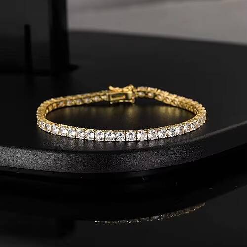 HIP HOP Mossanite Jewelry 3mm Tennis Bracelet Sterling Sier Vvs Moissanite Dia