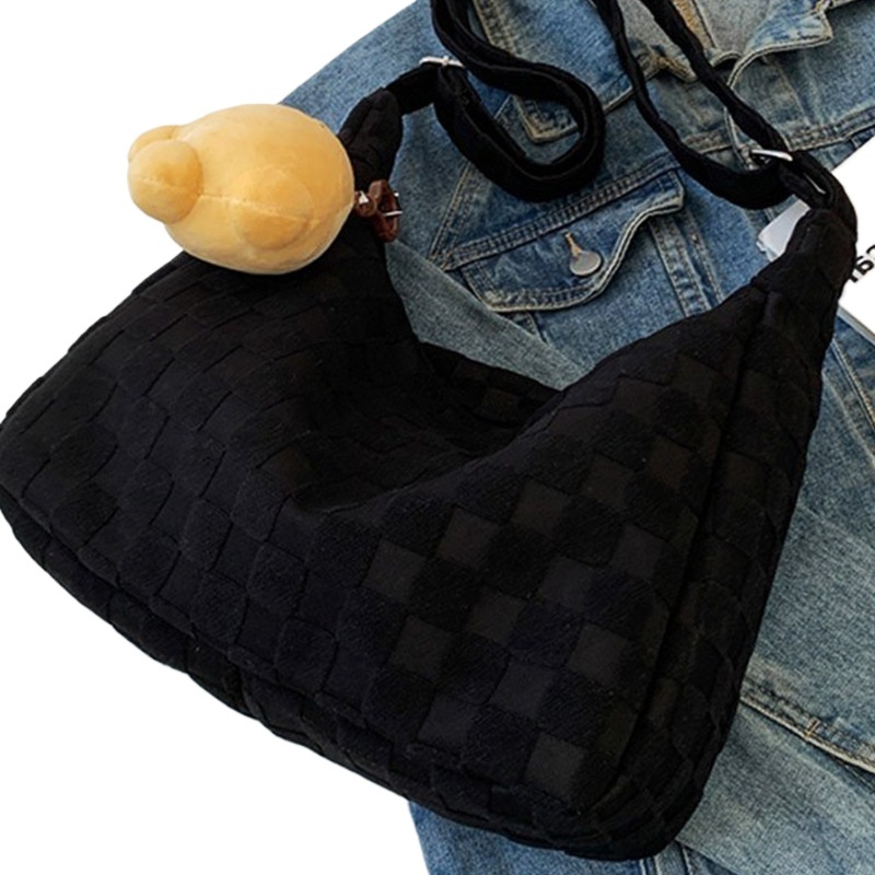 designer Ins Style Large Capacity Canvas Bag for Women Korean Version Literary Single Shoulder Handheld Tote Bag for Female College Students Class Cro