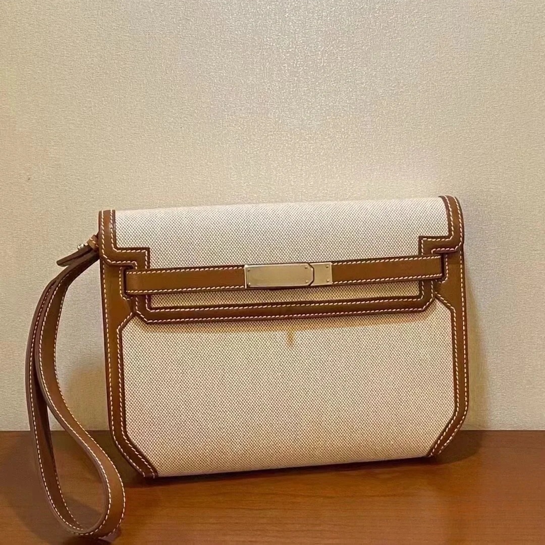 Real Leather And Canvas Party Evening Clutches Shoulder Bags 2025 New Designer Depeches Envelope Bag Lady High Quality Purses And Handbags 3206