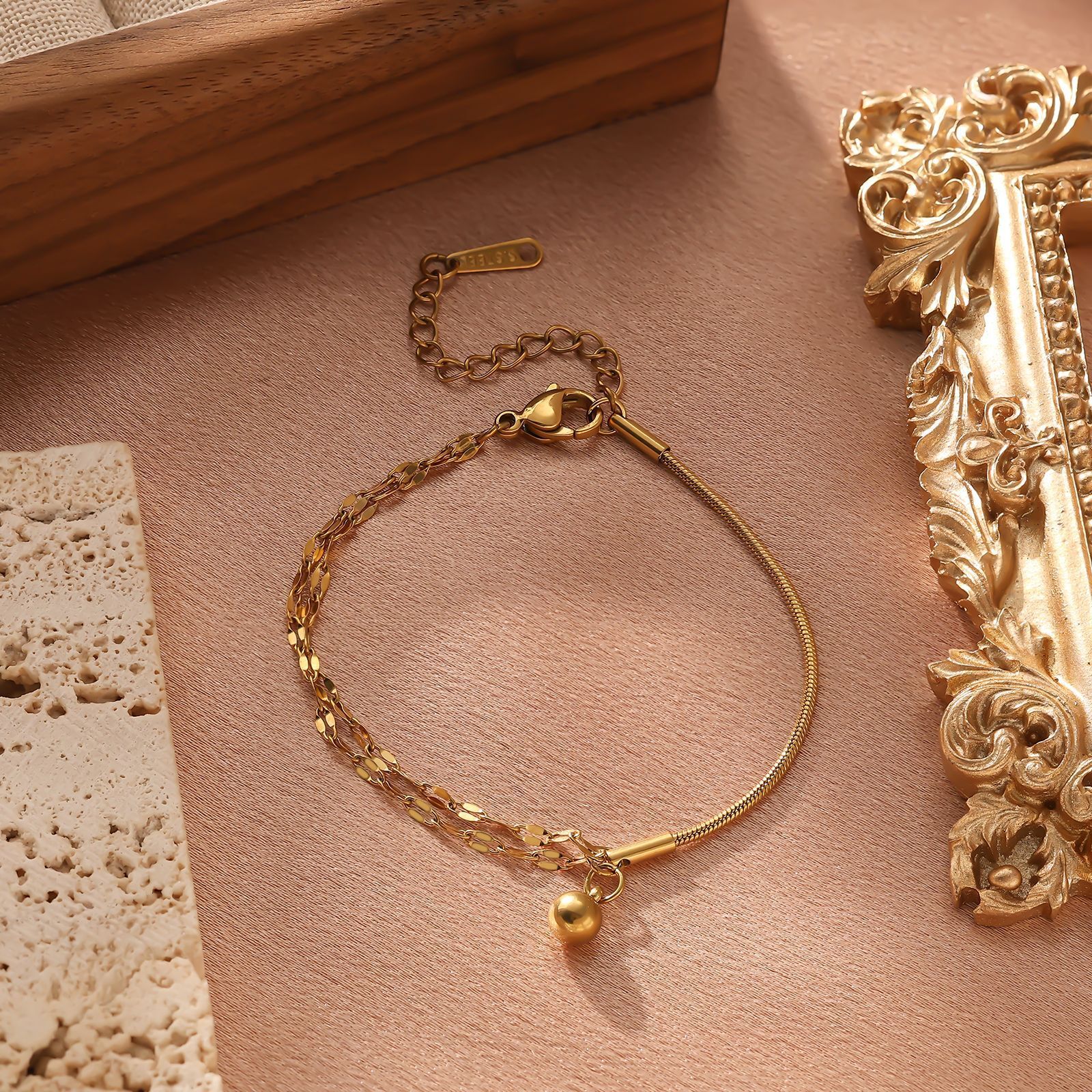 Anti-Fading Bracelet Titanium Steel Non-Fading Electroplated Women Ins Style Internet Celebrity