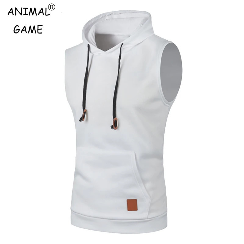 Mens Sleeveless Hoodies Fashion Casual Hooded Sweatshirt Men Bodybuilding Tank Top Sporting Shirt Waistcoat Vest Gym 250527