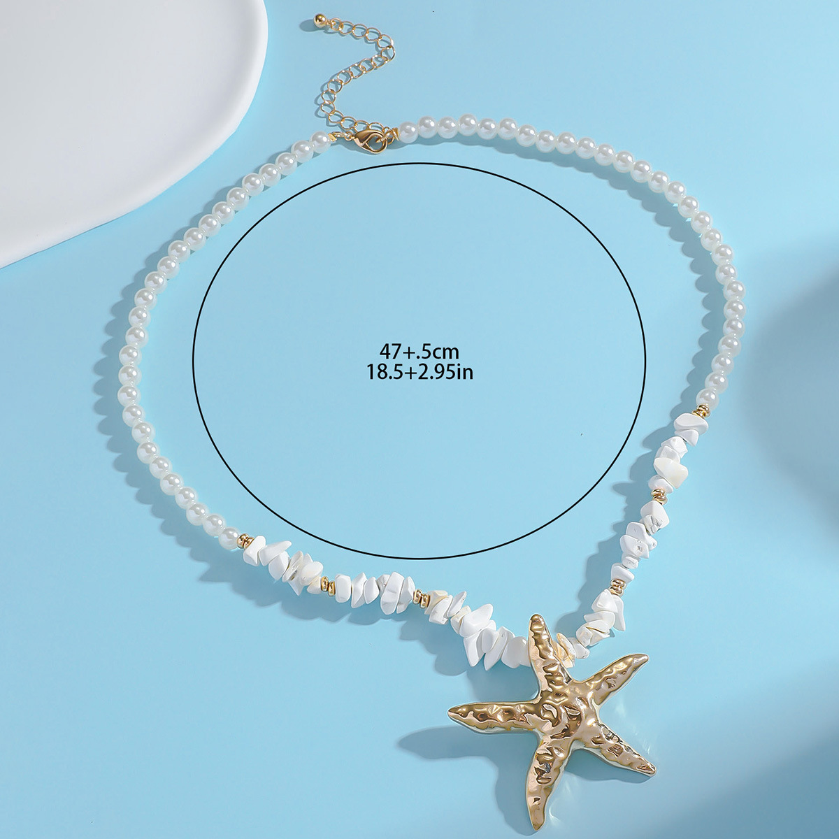 Shell necklaces, fashionable and personalized bead decorations, beach imitation pearls, starfish shells