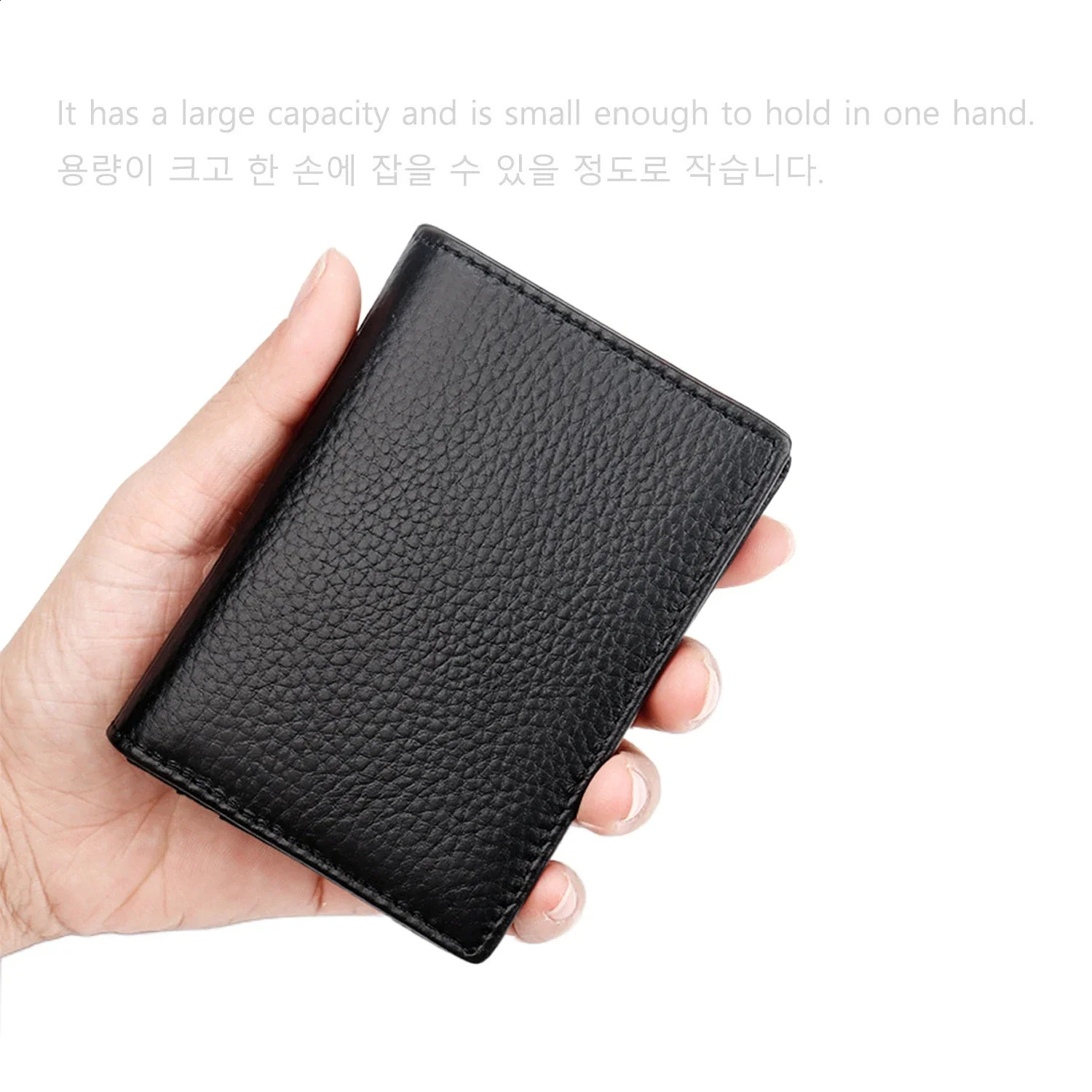 Genuine Leather Business Style Card Case Lychee Pattern Large Capacity Storage Card Case Support Customized Card Holder 250528
