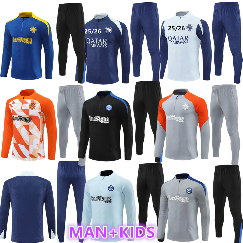 24 25 26 iNter adult tracksuit kids soccer training suit set 2024 2025 2026 milans ERIKSEN VIDAL BARELLA HAKIMI football jacket CHILD tracksuits jogging kit
