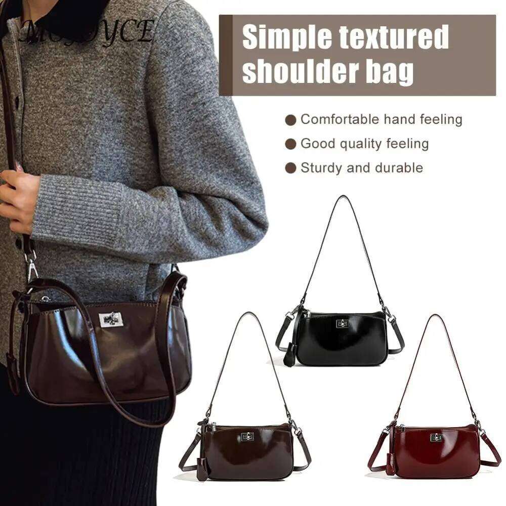 Women PU Fashion Shoulder Large Capacity Stylish Crossbody Hasp & Zipper Closure Trendy Commuting Outdoor Travel Bag