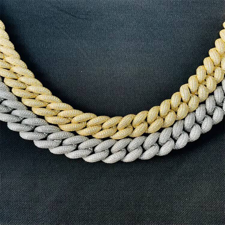 Miami West Coast Style 20mm Cuban k Hip Hop Chain Necklace Fully Covered 3A Zircon Men's Rap Singer Jewelry