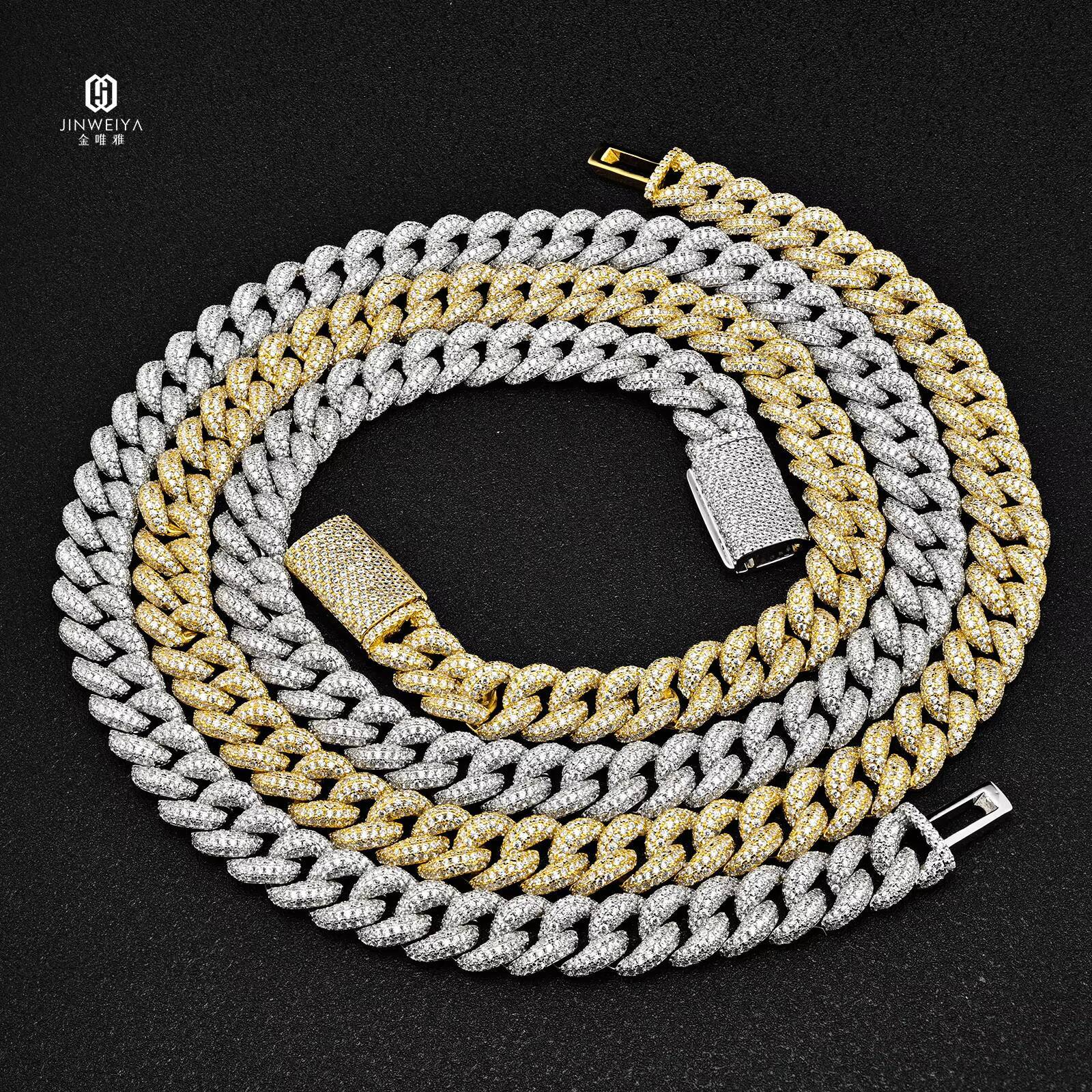 Hip hop Sier Silica Necklace 10mm Wide 16 18 20 22 24 Inch Long Rap Singer Style Cuban Chain