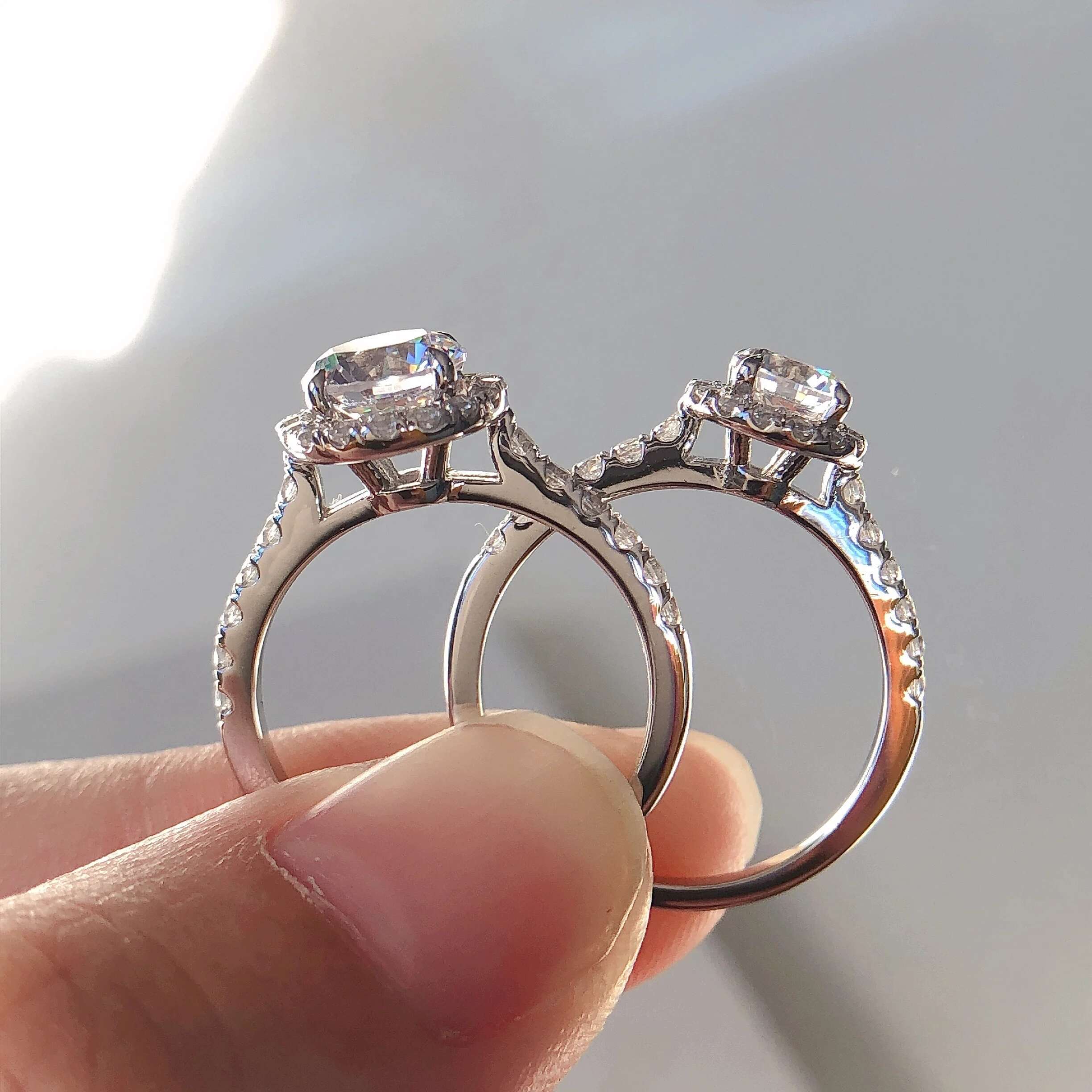 0.511.5Ctw Round Cut VVS1 D Color Moissanite Diamond Wedding Ring for Women Dossy Jewelry 14K AU585 Female Ring R192